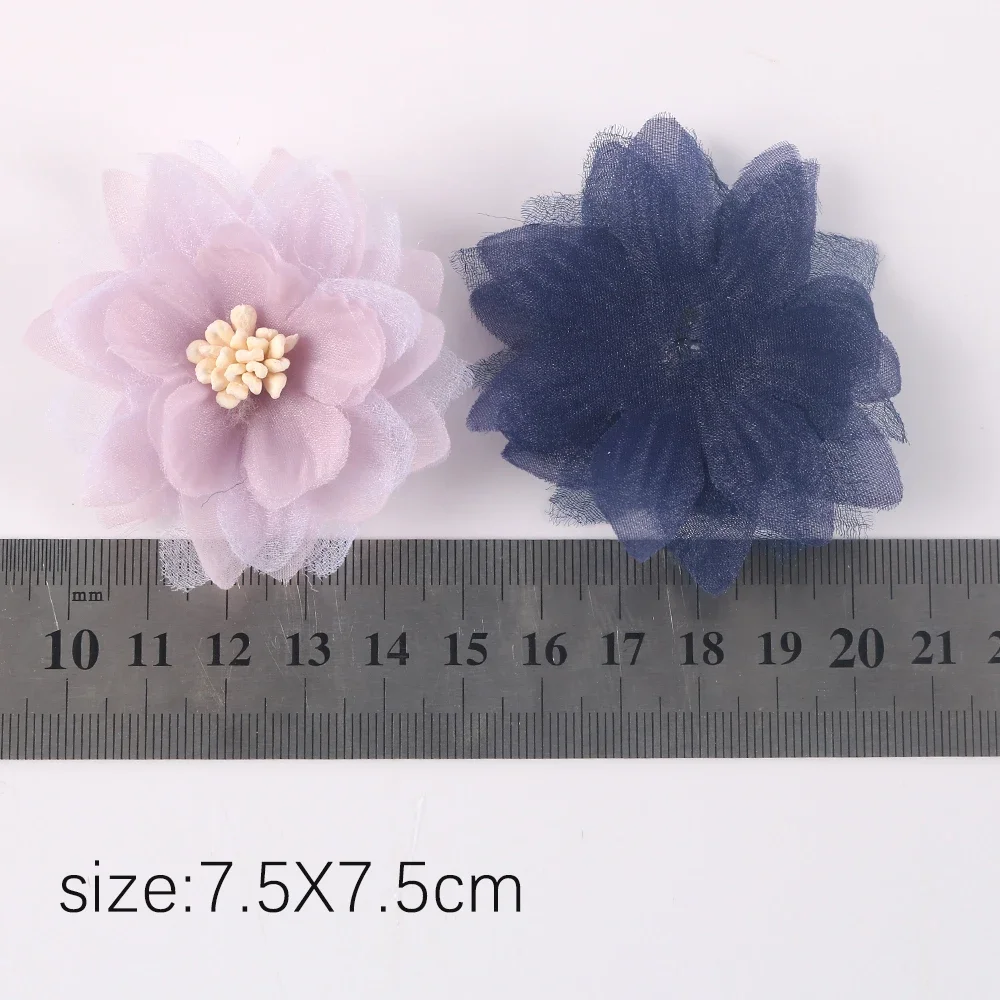 10pcs Chiffon Artificial Flower Handmade DIY Fabric Flowers for Wedding Party Craft Home DIY Decoration