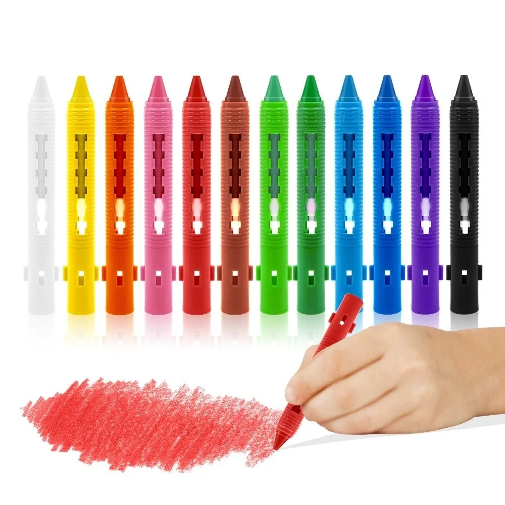 6pcs Set New Colorful Washable Bath Crayons Easy-Clean Washable Bathtub Markers Shower Art for Water Play