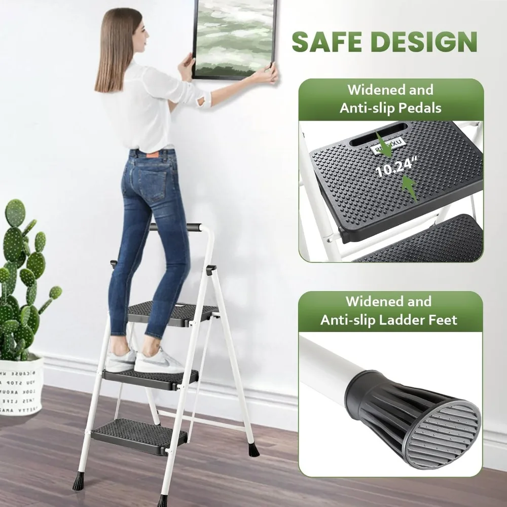 Langlebige 500-Pfund-Klappleiter für Erwachsene und Kinder mit breiten, rutschfesten Stufen