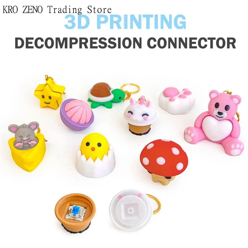 Mini 3D Printed Mushroom Turtle Clicker Keycap Press Decompressor Fingertip Stress Relief Venting Toys Fun Creative Toys Gifts