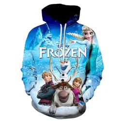 Disney Frozen Elsa Anna bluzy z kapturem męskie kobiety moda na co dzień fajny sweter chłopcy dziewczyny Harajuku Streetwear bluzy z kapturem