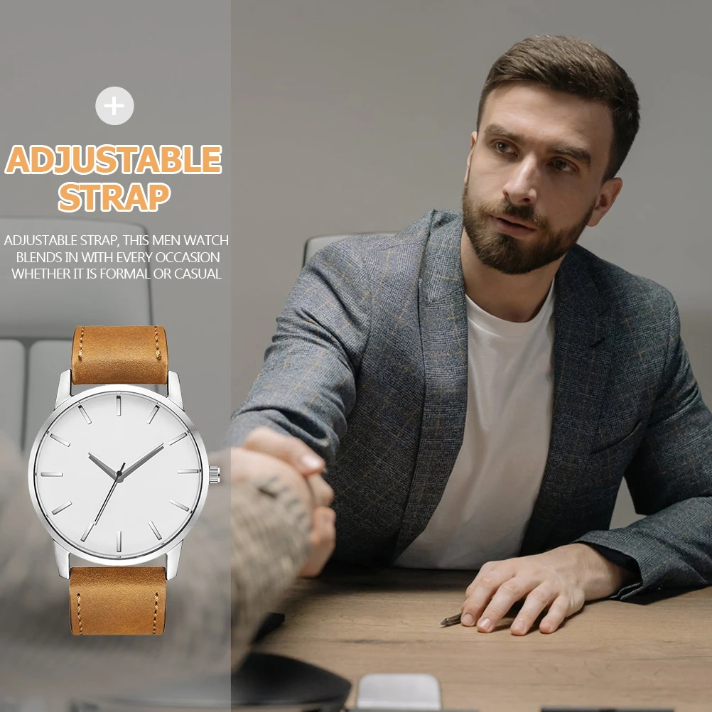 

Big Dial Men Watch Durable Quartz Adjustable Strap Casual Sports Male Belt Business Wristwatch Ordinary Glass Mirror