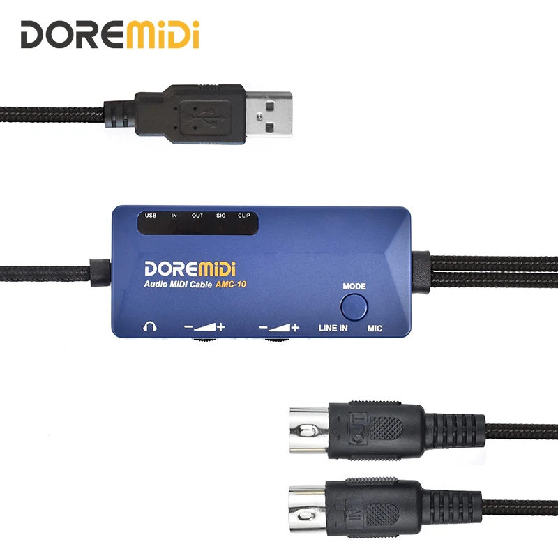 DOREMiDi Audio MIDI Cable USB AMC-10 Converter That Has Both Sound Card and MIDI Functions