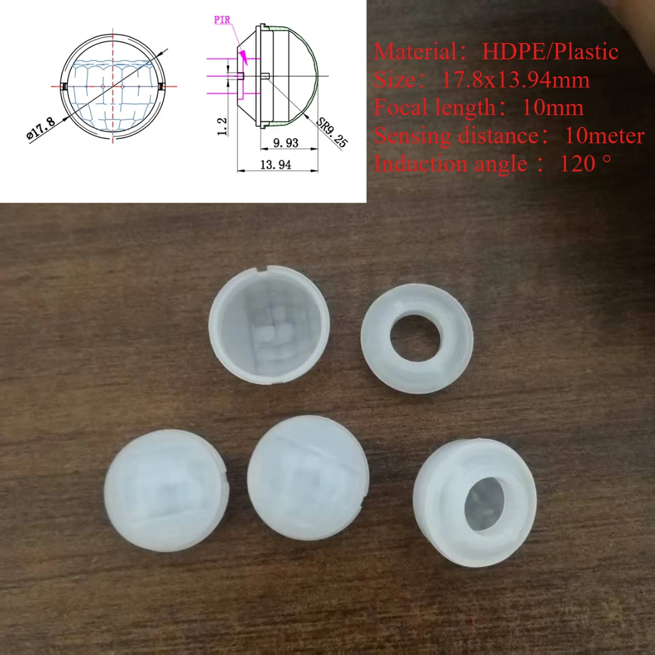 

17.8x13.94 Fresnel Lens Infrared Induction 120 Induction Angle 10M Distance PIR High Sensitivity Infrared Sensing of Human Body