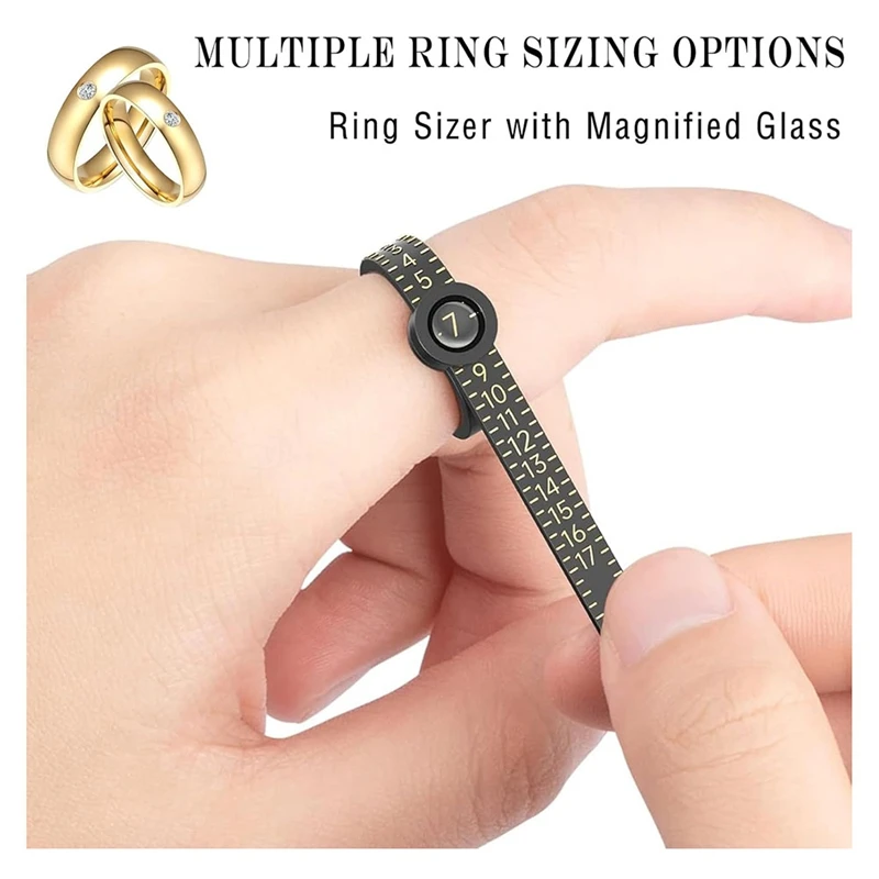 Ring Size Measuring Tool Set, Metal Mandrel Ring Sizer Finger Size Rod Wire Wrap Ring Tool Jewelry Making Kit-AT81