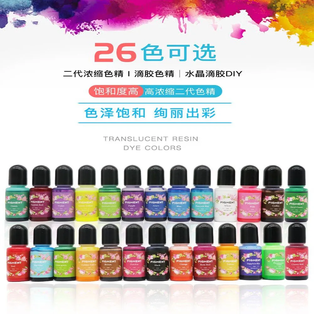 

26 ColorsEpoxy Resin Pigment Kit Accessories Liquid Colorant Dye UV Resin Coloring Dye Art Ink For Resin Jewelry Making Handmade