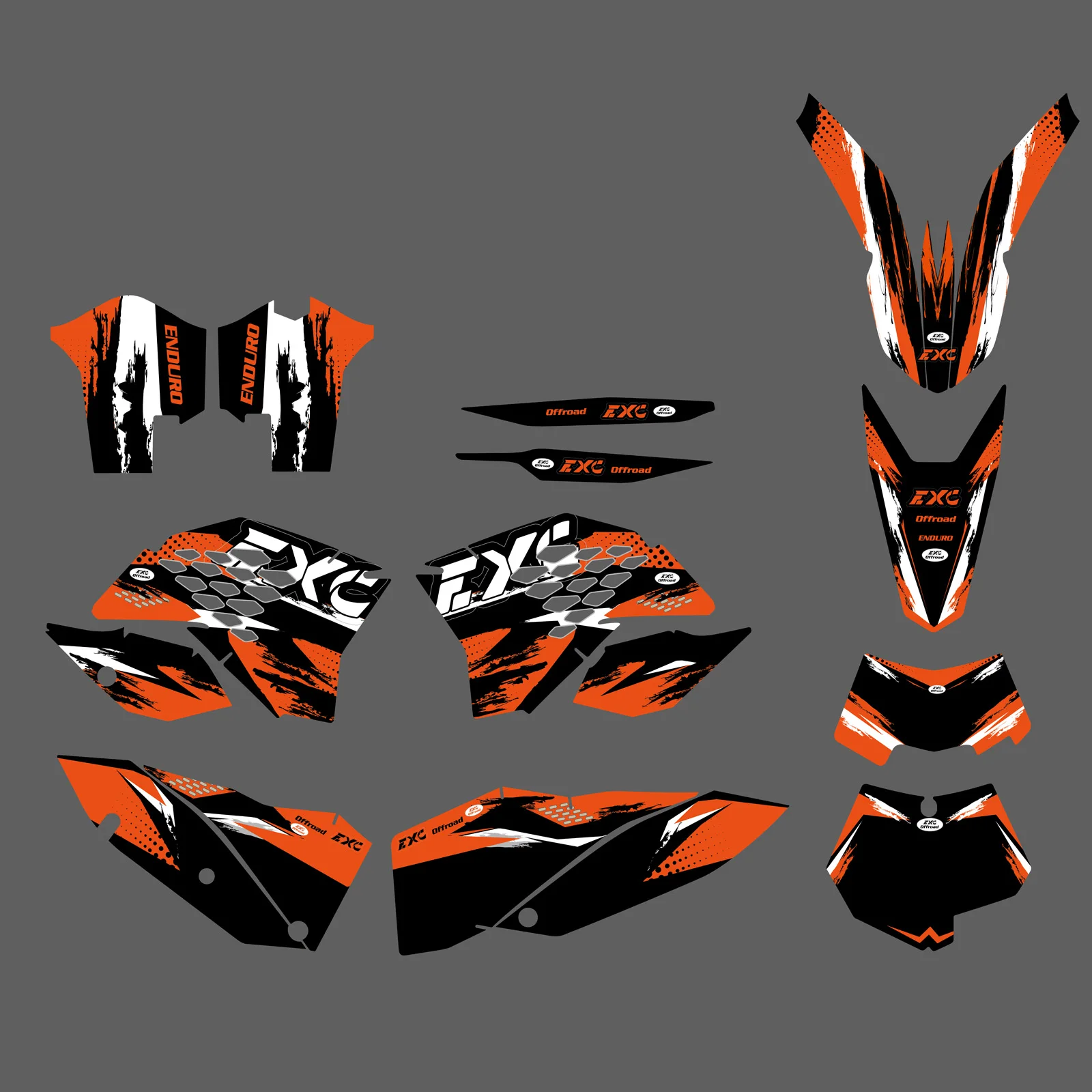 New Motorcycle Full Graphics Background Decals Sticker For KTM EXC300 EXC 125 250 300 350 400 450 500 530 2011 2010 2009 2008