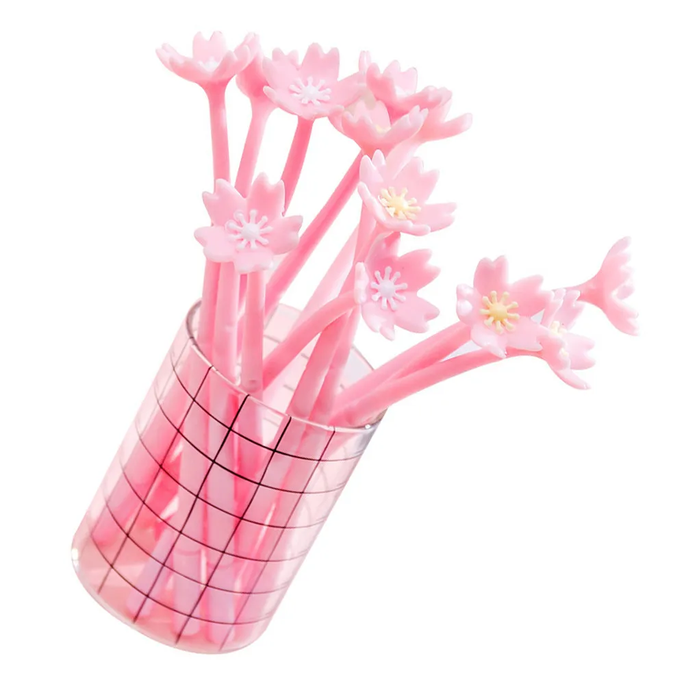 

10Pcs Flower Pen Cute Gel Pens for and Students Smooth Writing Pen for School Office Stationery Supplies Lovely Design Pink