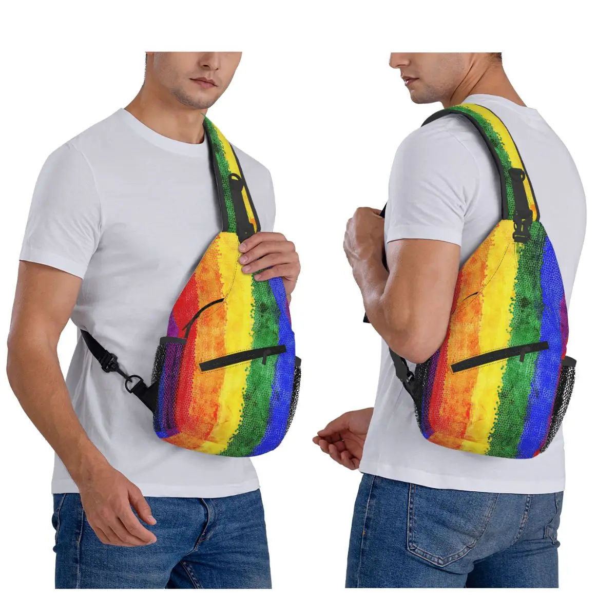 

Потертый гей-медведь, прапор гордости, полосатая нагрудная сумка, мужской рюкзак через плечо, нагрудная сумка, дорожный походный рюкзак, сумка на плечо