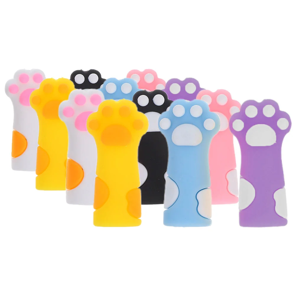 12 Pcs Cat Paw Pencil Cap Cute Caps Toppers Pattern Tip Protectors Covers Bracket