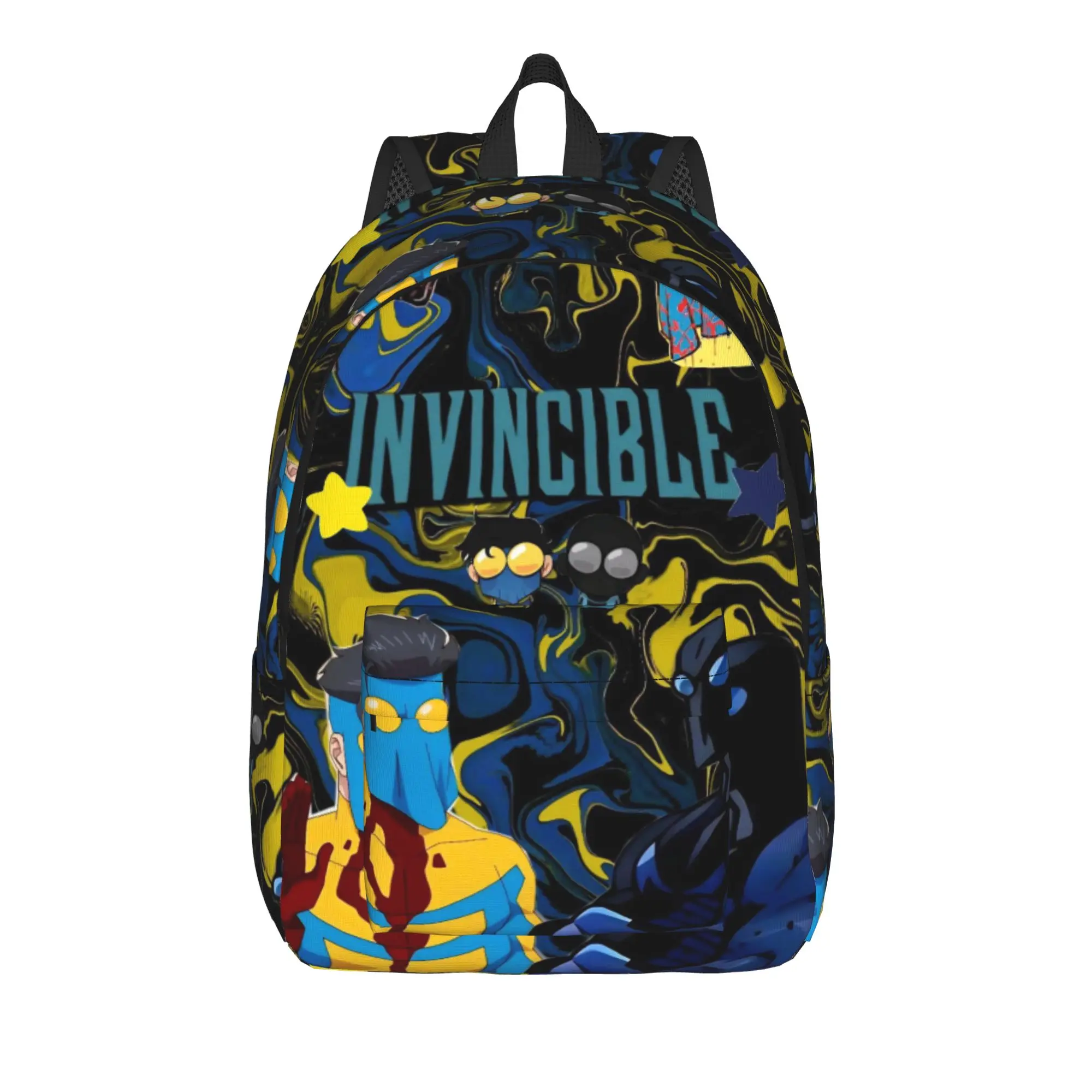 Invincibles Comic Cooler Rucksack mit Tasche, Studenten-Wander- und Reise-Tagesrucksack für Männer und Frauen, College-Umhängetasche