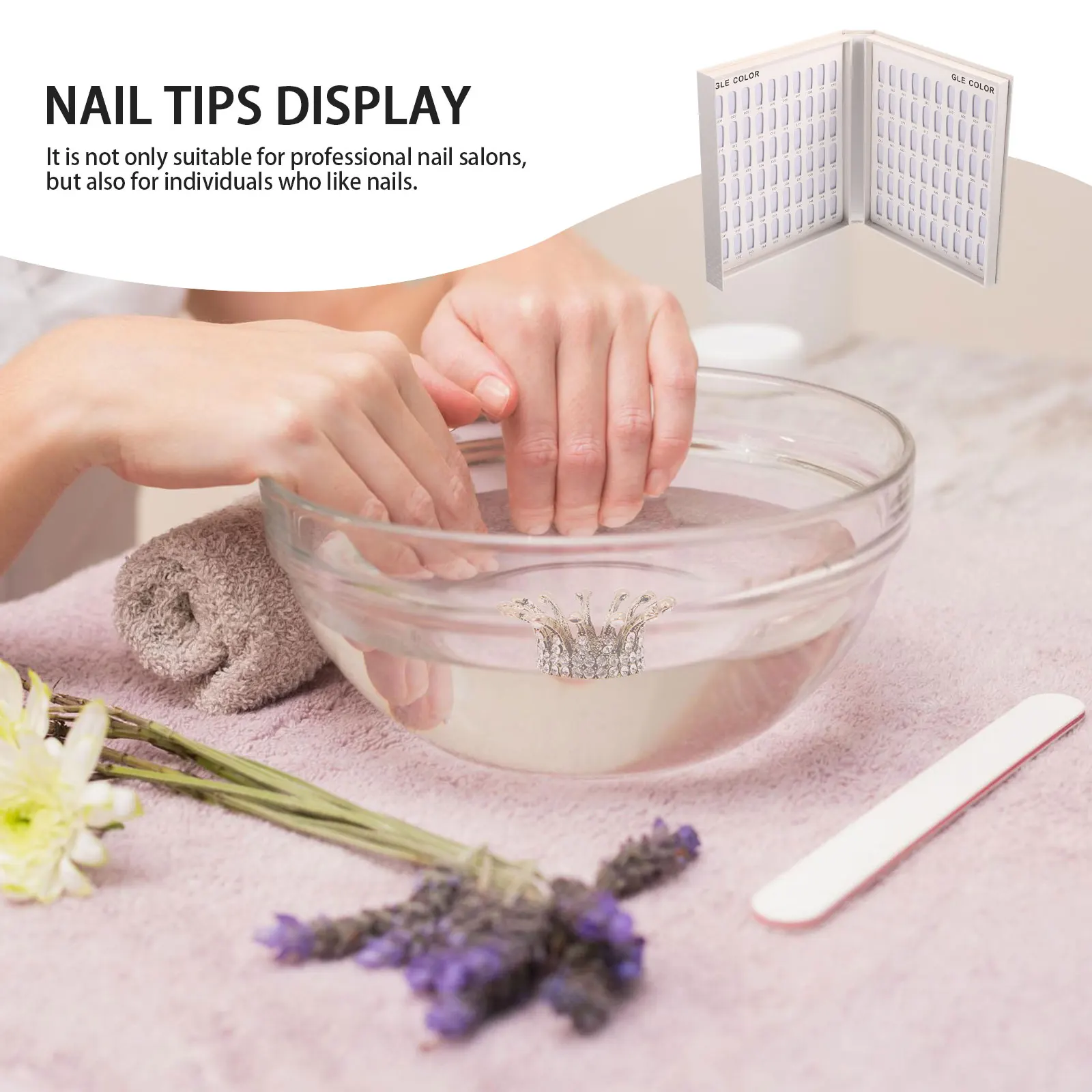 حامل أطراف أظافر بتصميم كتاب لوحة عرض الأظافر، مادة متينة، مريحة لصالونات التجميل وحامل عرض الأظافر للاستخدام الفردي