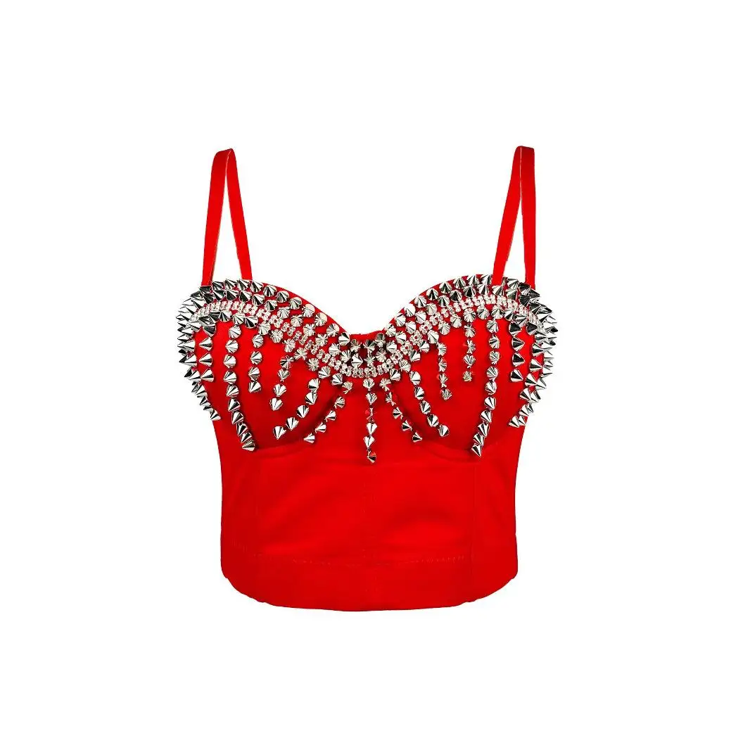 여성용 리벳 장식 섹시 조끼, 바/야외 활동복, 크로스보더, 슈퍼 오르트 슬레 이너웨어, 유럽 스타일 슬레 베스트