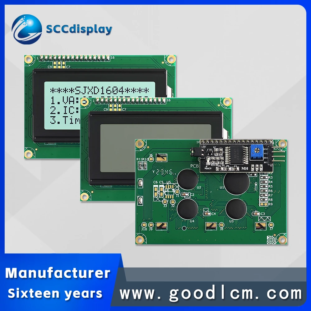 16x4 Character LCD Module SJXD1604A-IIC 1604 LCM Display Screen Parallel Interface LCD Panel for Arduino Embedded Devices