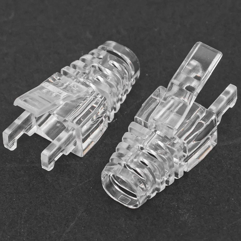 RJ45 CAT6 CAT5e Connector Transparent Protective Cover Adapter Cap Ethernet Network Cable Plugs RJ 45 Cat 5 Sleeve Protector