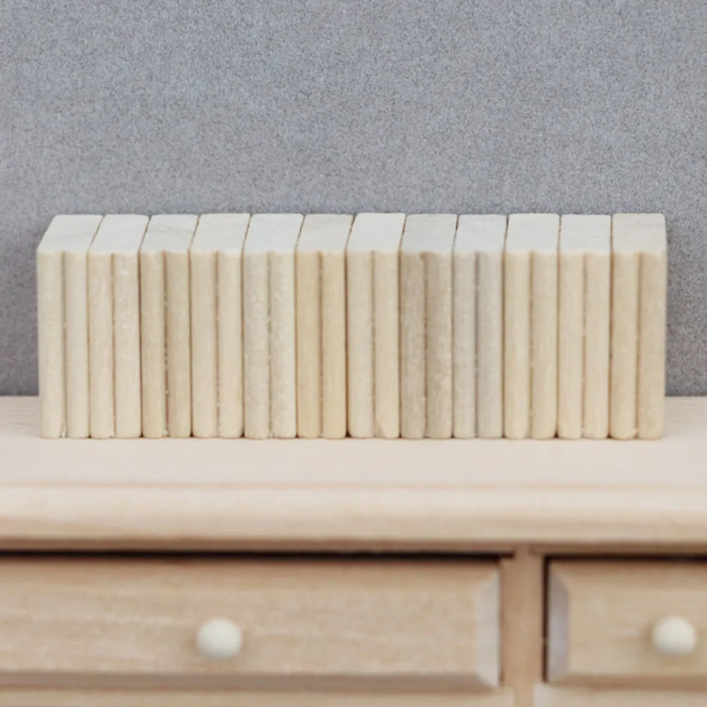 

12Pcs Miniature Wooden Books Blank DIY Mini Books for Dollhouse Accessories Decoration Craft Supplies Mini Wood