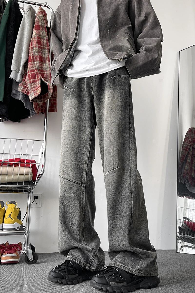 rFashion vintage smokey grey jeans washed to make old pantsFashion vintage smokey grey jeans washed to make old pants