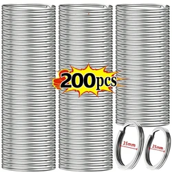 200 pz/set portachiavi Color argento lucido fai da te foro in acciaio inossidabile portachiavi utile portachiavi con spacco rotondo placcato rodio