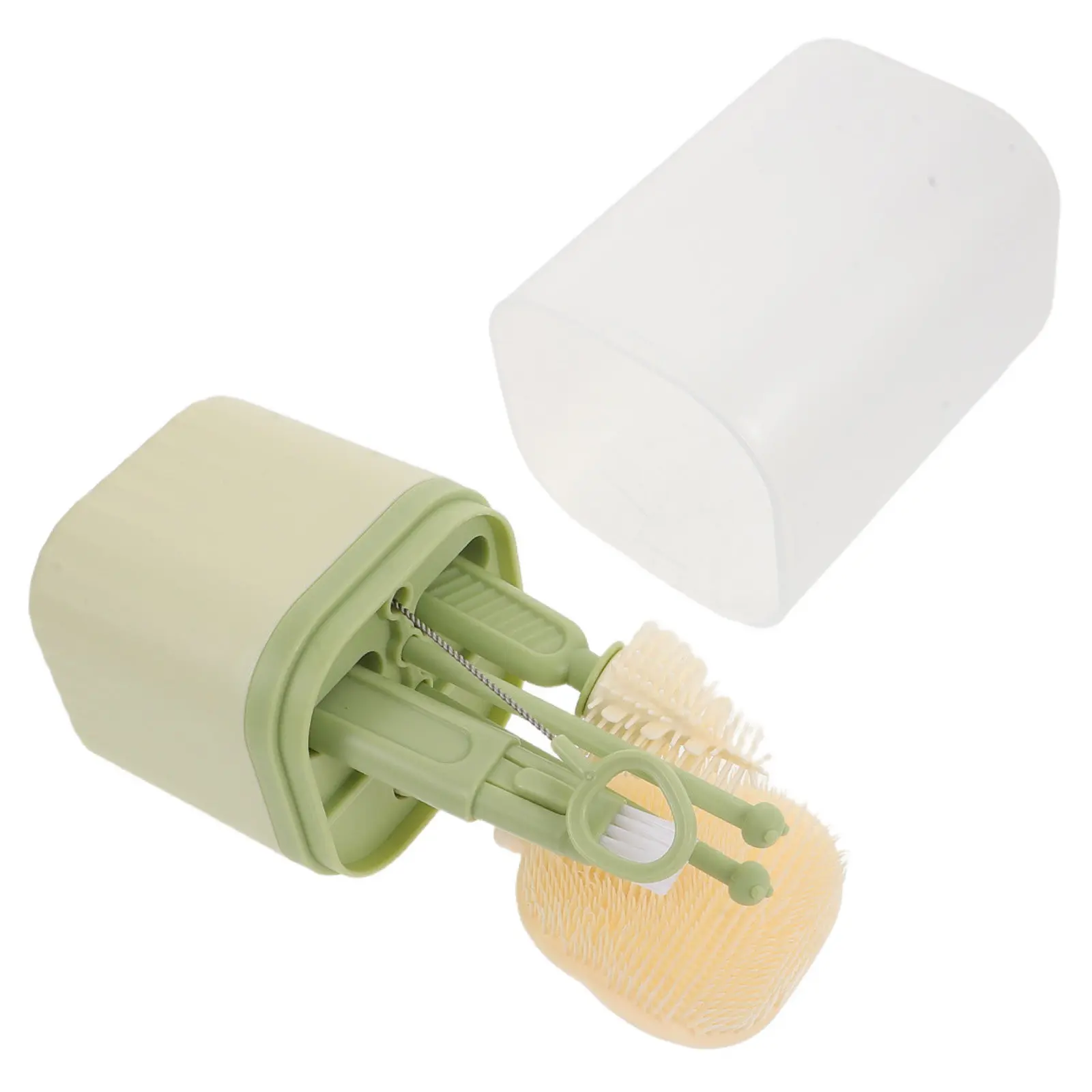 

Набор портативных силиконовых щеток для детских бутылочек 5-в-1 для новорожденных, дорожный набор для чистки бутылочек с сушилкой - для малышей