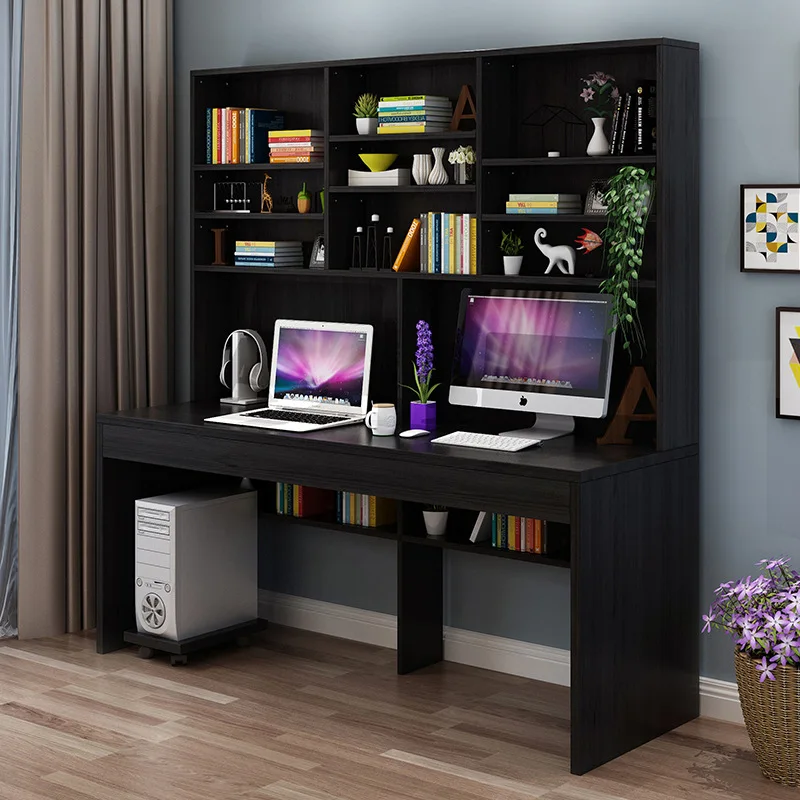 1.2M Desk Bookcase Combination Home Office Computer Desk Bookcase Desk One Simple Bedroom Student Study Writing Desk