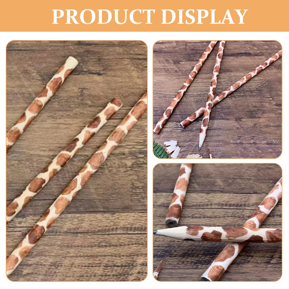 12 шт., карандаш с животным узором, ручки с леопардовым принтом, карандаши в виде зебры, подарок, изящное дерево, креативный