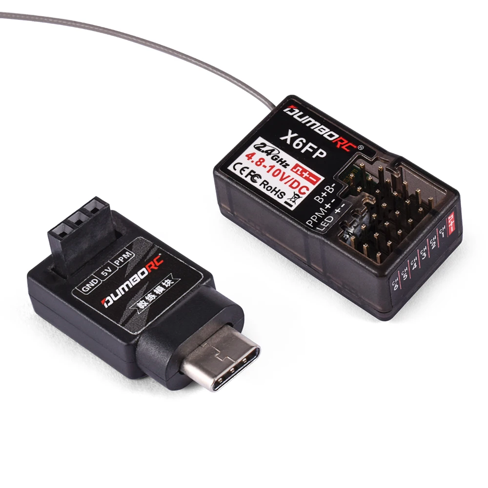 DUMBORC-X6FP RC استقبال مع وحدة مدرب اللاسلكية ، 6CH التحكم في المصباح ، الجهد العودة ، 2.4GHz الارسال ، X5P X6PM X10P X6P RC سيارة