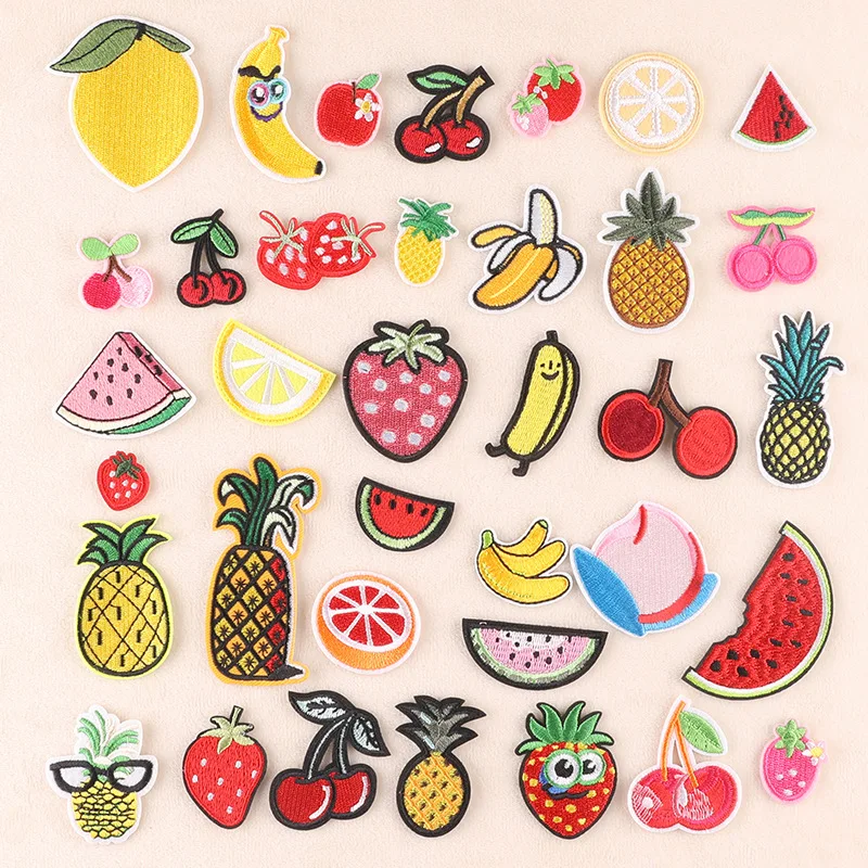 1pcs Mix Fruits food Patch for Clothing Iron on Embroidered Sew Applique Cute Patch Fabric Badge Garment DIY Apparel Accessories