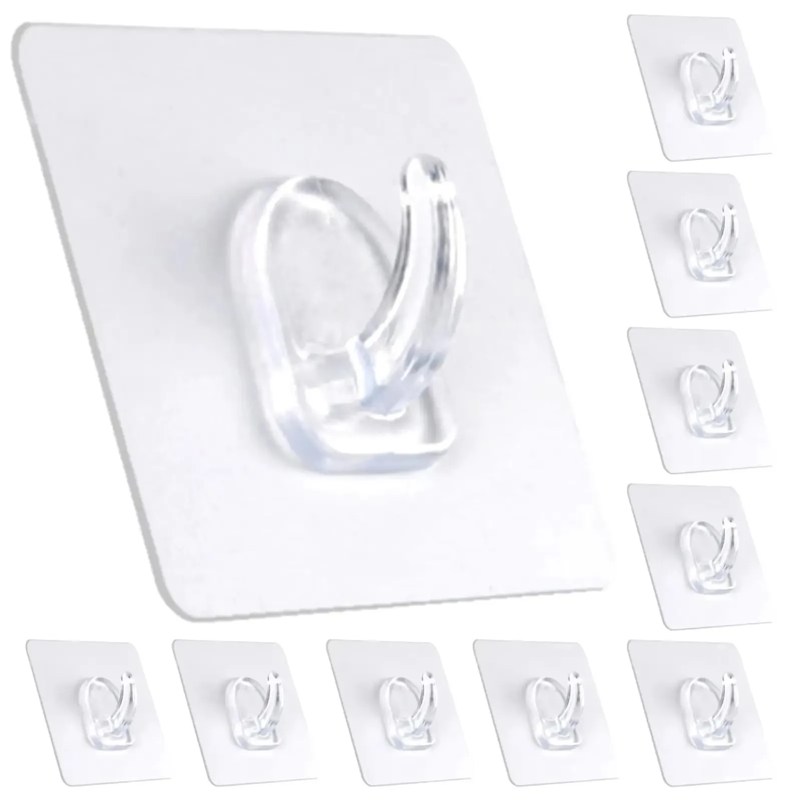 Transparent Wall Hooks Heavy Duty Multi-Purpose Wall Hook Adhesive Hooks Door Hangers Load Rack Hooks Strong Bathroom Kitchen