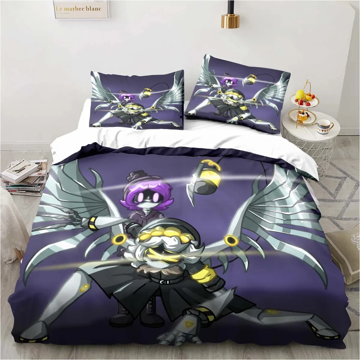 3D Print Murder-Drones Cartoon Bedding Set,Duvet Cover Bed Set Quilt Cover Pillowcase,King Queen Twin Size Boys Girls Adults