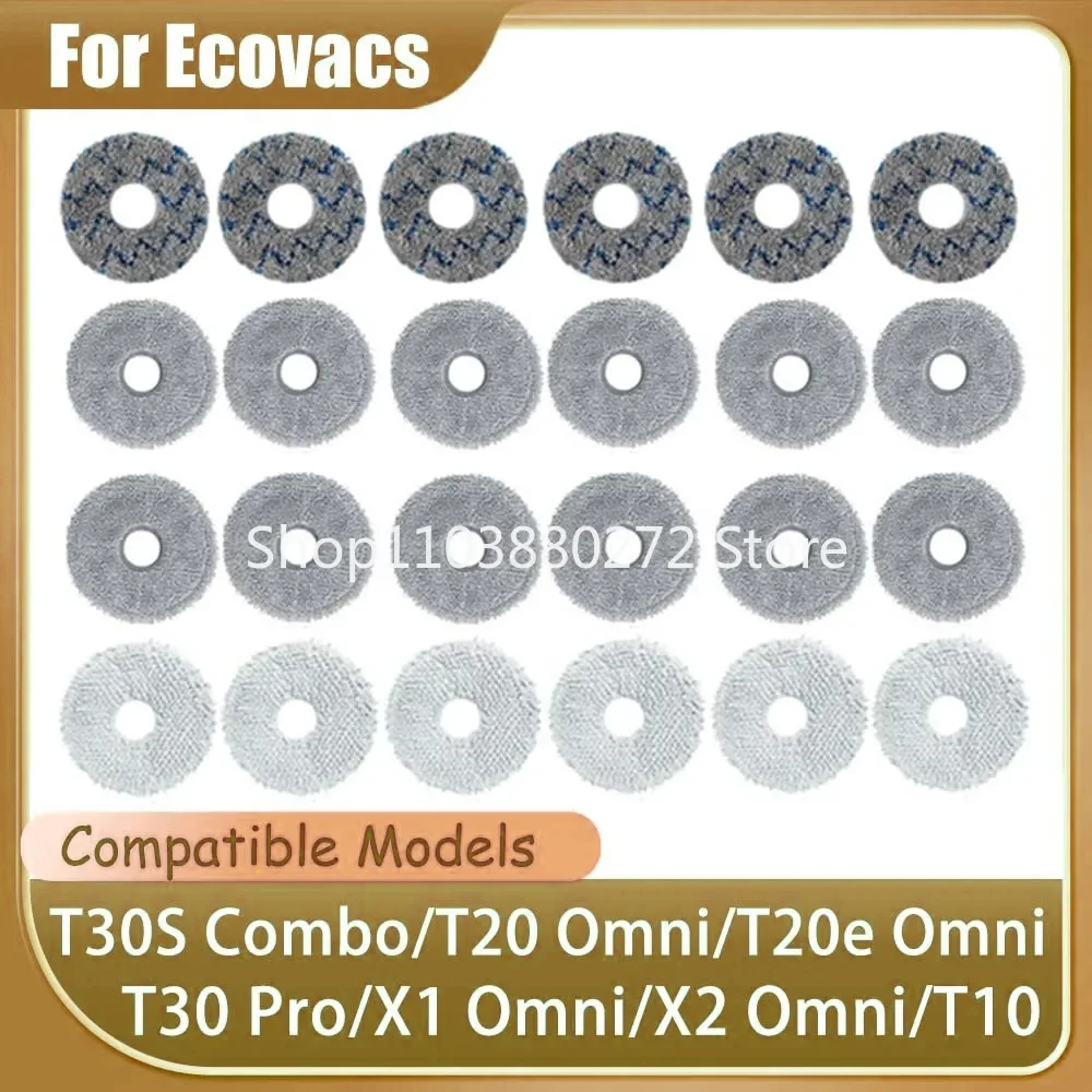 Mop Pads For Ecovacs T30S COMBO/T20 Omni/T20e Omni/T30 Pro omni/T30S/X1 Omni/X2 Omni/T10 Omni Accessories Mop Cloth Spare Parts