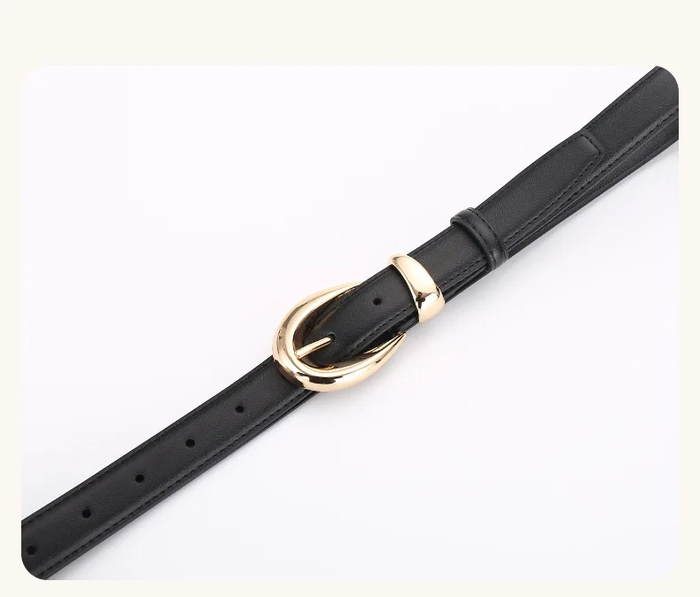 Damen Echtleder-Gürtel, Vielseitiger Dekorativer Grenzüberschreitender Bestseller, Minimalistische Dornschließe, Business-Casual Hosengürtel – Detail 18