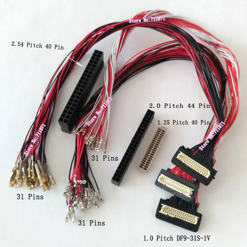 Full 31P 31Pin DF9-31S-1V to 40Pin 44Pin TTL Screen cable Line 31 Pin DIY Custom Lcd Screen Wire Cord 31P 44Pin 40Pin DF13-40DS