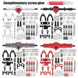 1/10 RC Car WPL D12 aggiornamento assale posteriore in metallo ammortizzatori anteriori e posteriori su e giù braccio oscillante Kit piastra sterzo in acciaio