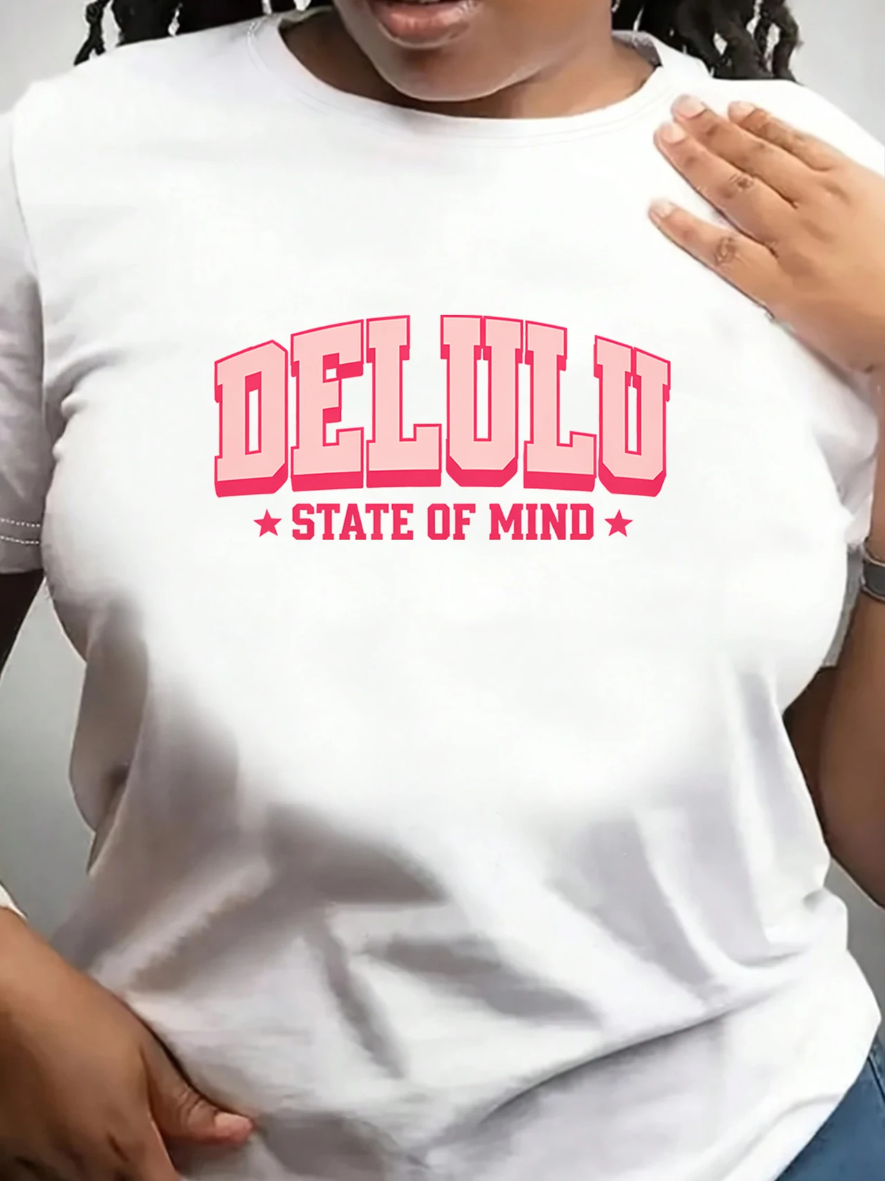 

【ZXH11113】Креативная женская футболка больших размеров с принтом букв, летняя повседневная футболка с круглым вырезом и короткими рукавами, универсальная, в уличном стиле