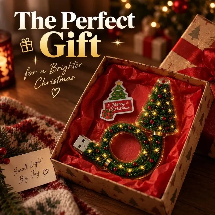 Flexible Mini Christmas Tree LED Light with Red Ball Ornaments Xmas Desktop Table Lamp Home Holiday Party Decoration Gift