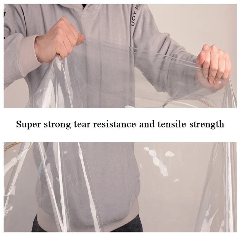 0.35mm Upgraded Eyelet 6lins Wrapped Transparent Tarpaulin Balcony Car Terrace Rain Cover Outdoor Greenhouse