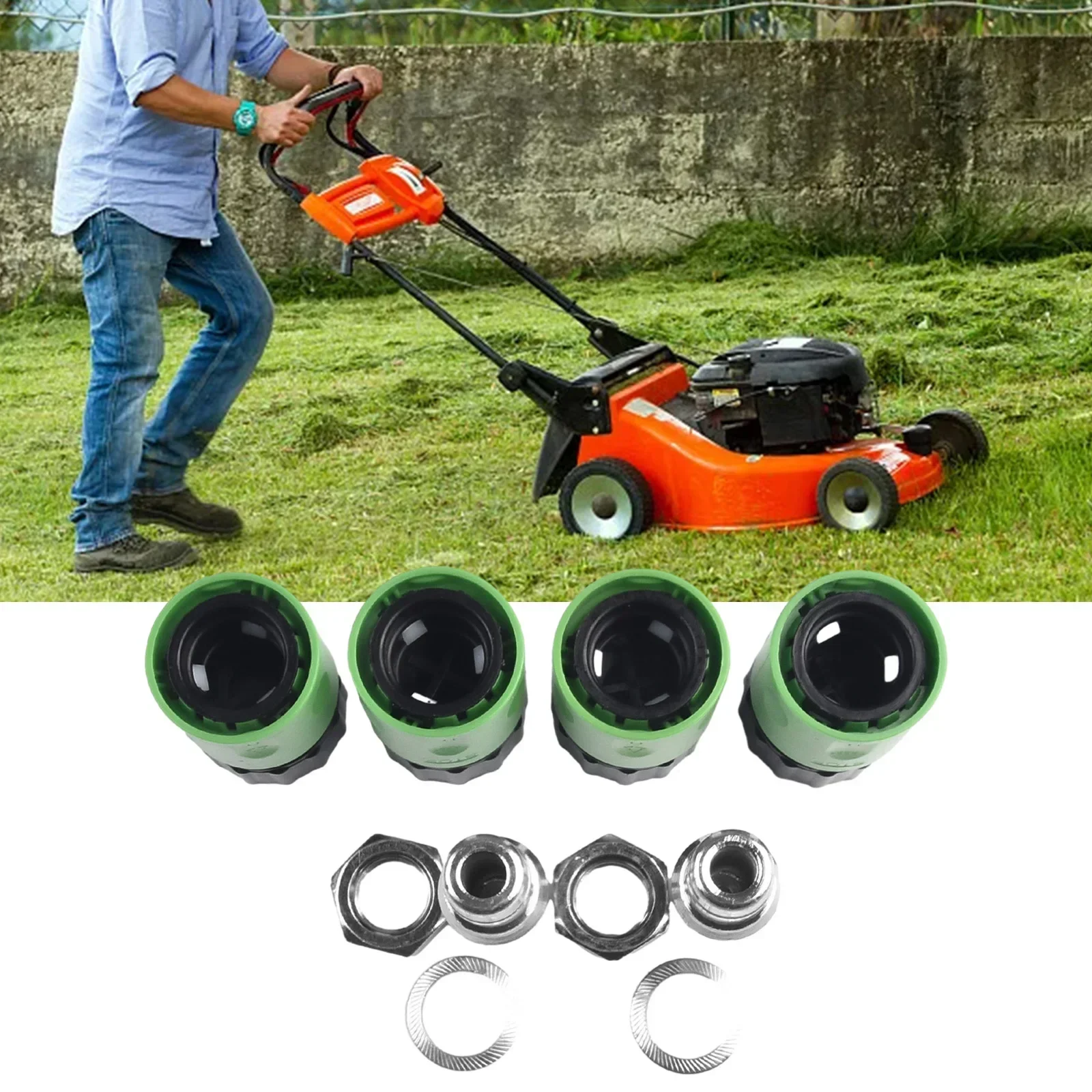 Lawn Mower Deck Wash Kit Deck Wash Adapter Attachment Kit Riding Lawn Mower Cleaning Accessories Quick Connectors Steel Nozzle