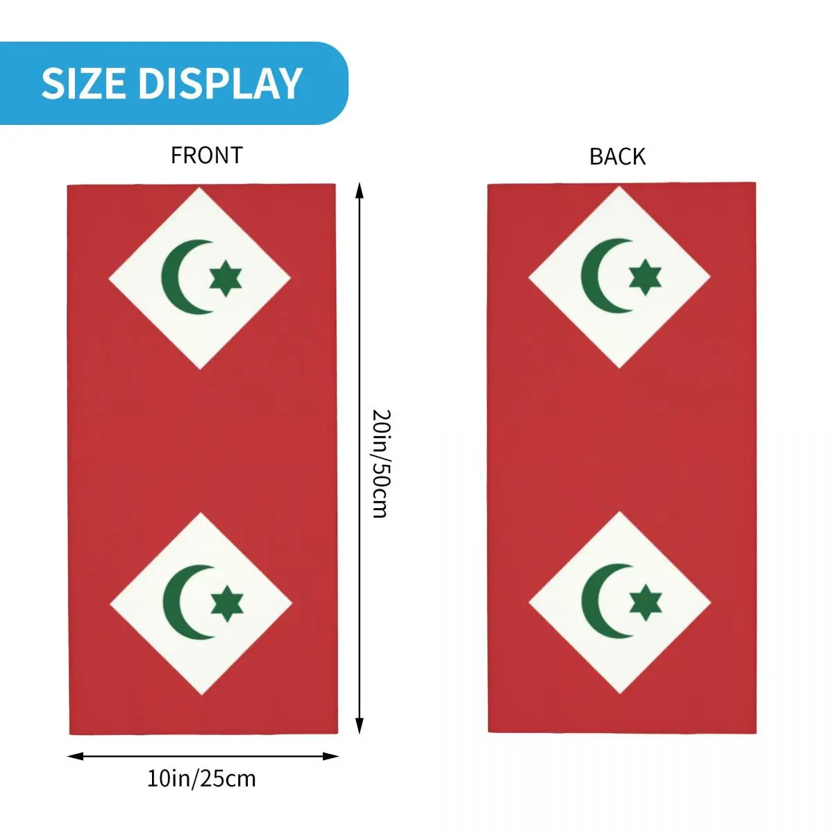 Rif Republic Flag Bandana Winter Neck Warmer Men Windproof Wrap Face Scarf for Ski Gaiter Headband