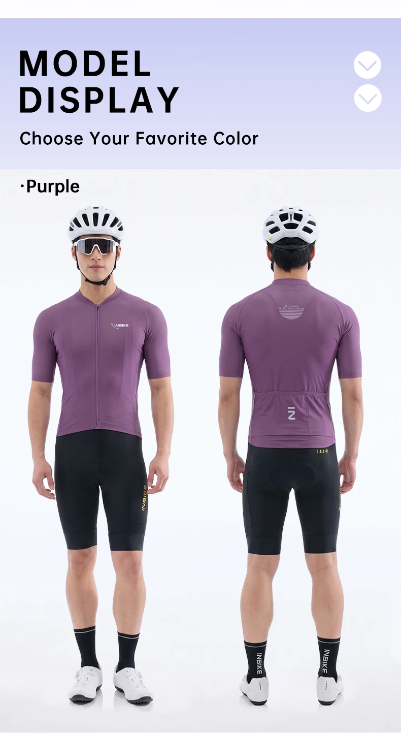 INBIKE Radtrikot Sommer Herren Kurzarm Atmungsaktiv Hochelastisch Rennrad-Shirt Schnelltrocknend Feuchtigkeitsableitend Fahrradbekleidung – Detail 10