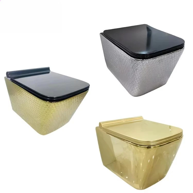 European Wall Hung Wc Matt Color Bathroom China Factory Matte Black Wall Mounted Toilet