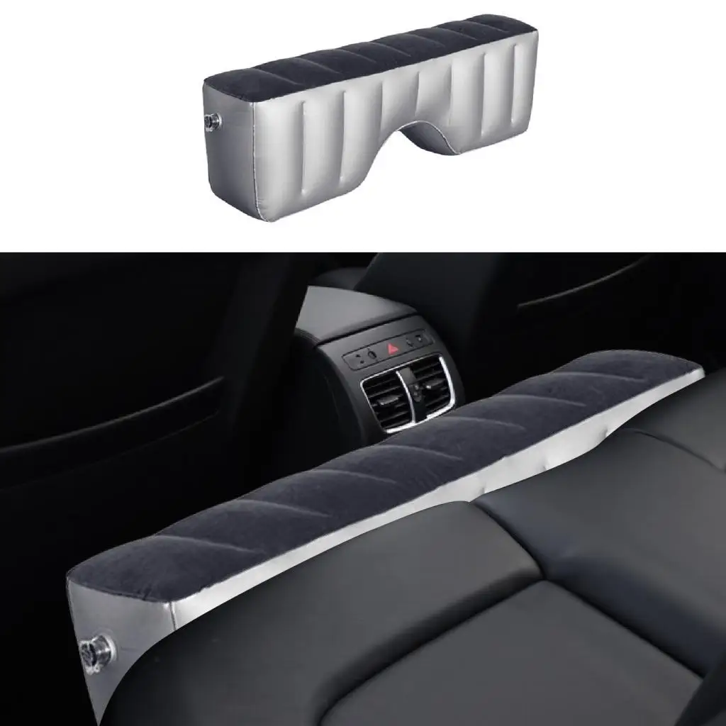 Portable Car Travel Inflatable Mattress Back Seat Gap Filler PVC Flocking Air Bed for Long Trips Sleep