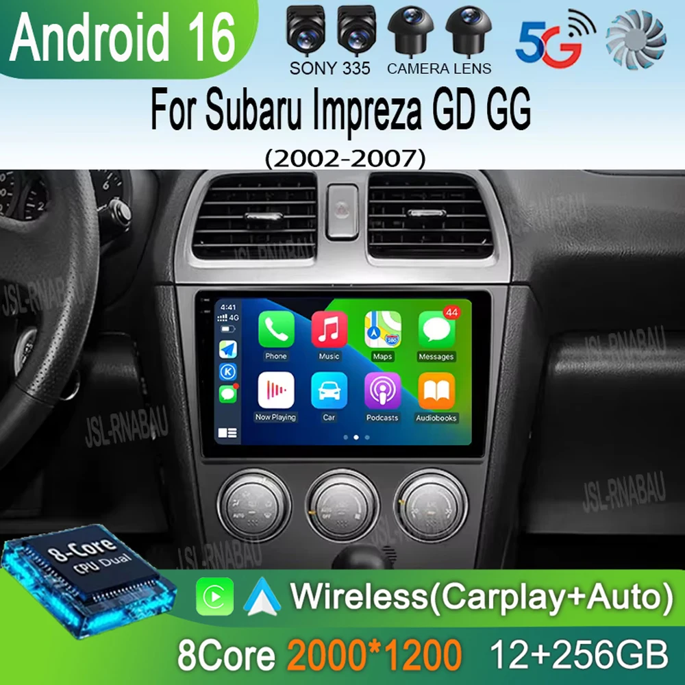 

Автомагнитола Android 16 для Subaru Impreza GD GG 2002-2007 с навигацией, мультимедиа, Wi-Fi+4G, видео, Bluetooth, DSP, DV