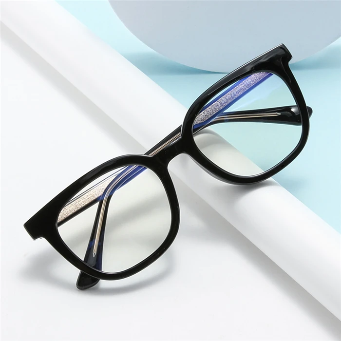 0-0,5 -0,75 bis -6,0 Anti-Blau-Strahlen asphärische Linse Leopardenrahmen ovale Minus-Dioptrienbrille Unisex TR90 verschreibungspflichtige Brille – Detail 1