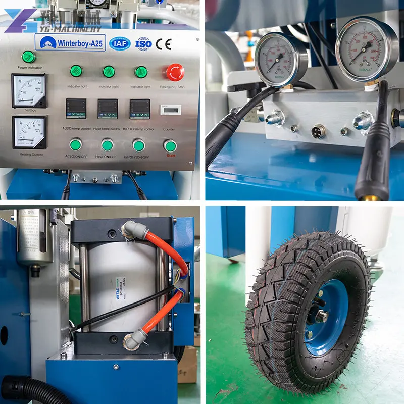 Polyurea Polyurethane Spraying Machine Pneumatic Two-component Materials Sprayer for Wall Insulation Basement Waterproofing A25