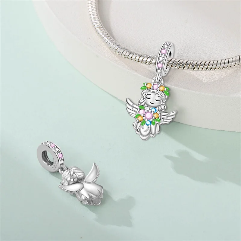 Fit Qikaola 925 Original Bracelet 925 Sterling Silver Flower Bird Series Charms Beads For Women Fashion DIY Jewelry Gifts Making