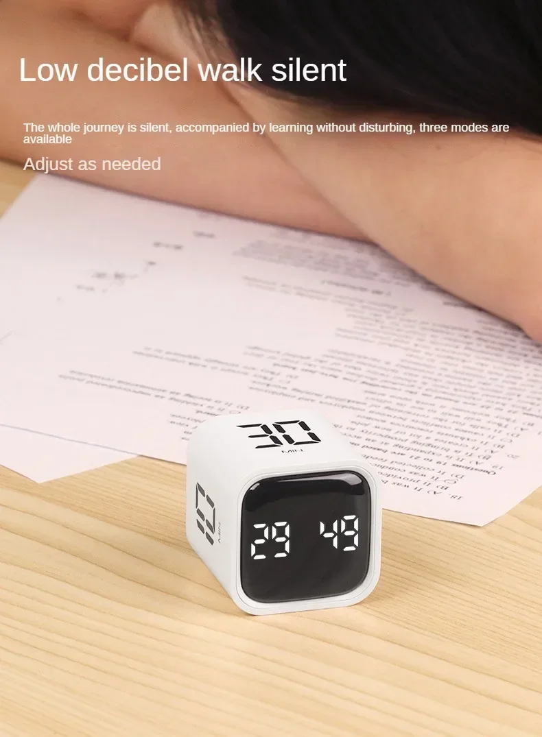 Produktivitätswürfel-Timer, Schwerkraftsensor, umdrehbare LED-Anzeige, 4 voreingestellte Zeit, Dual-Modi, Countdown, Kochstudie, Mini-Digital-Timer – Detail 6
