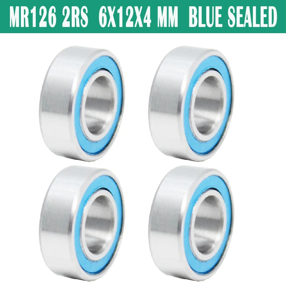 

MR126RS Bearing ABEC-3 (10PCS) 6x12x4 mm Miniature MR126 - 2RS RU Ball Bearings Blue Sealed For Axial SCX10 II