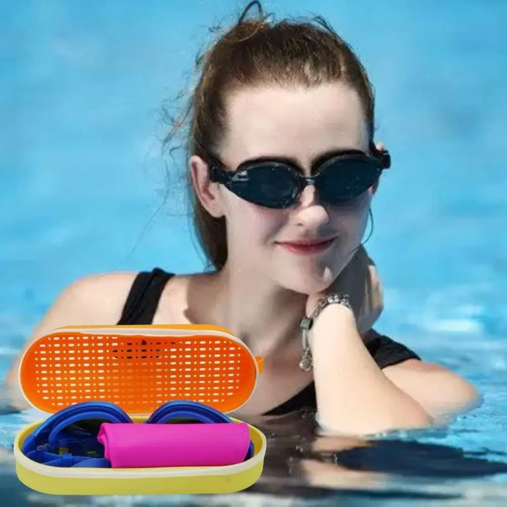 Uomo donna portatile traspirante occhialini da nuoto scatola di immagazzinaggio porta occhiali in Silicone porta occhiali da sole borsa da lettura