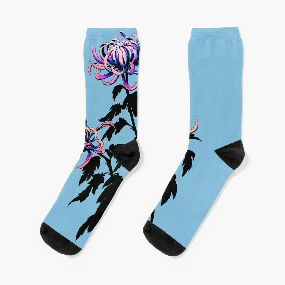 

Kiku: horimono tattoo inspired timeless design Socks ankle anti slip football Lots crazy Socks For Women Men's