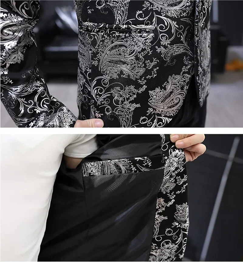 Blazer Mujer Fashion Business Handsome Gentleman Korean Version of British Style Casual Slim-fit Print Wedding Work Mens Blazer